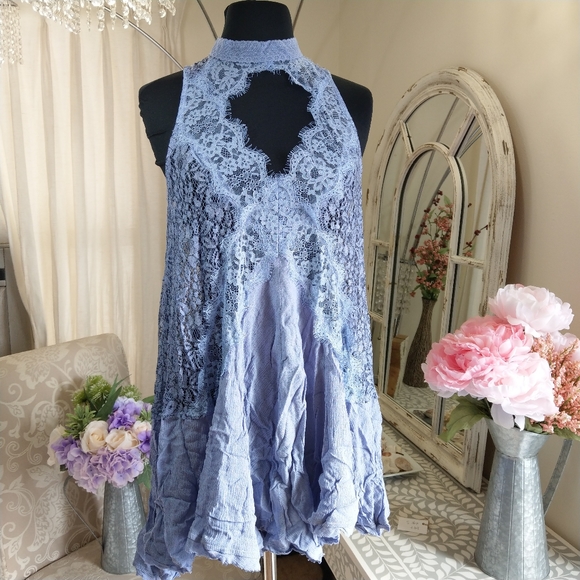 🍒NWT🍒 FREE PEOPLE FLOWY LACE TUNIC - Picture 4 of 7